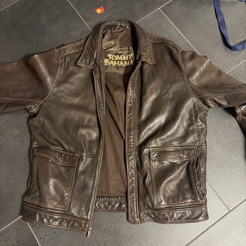 Tommy Bahama Dark Brown Leather Jacket